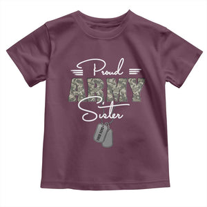 Personalized Army Family Baby Shirt Custom Name Tag Proud Army Sister Military Camo TS10 Maroon Print Your Wear