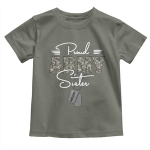 Personalized Army Family Baby Shirt Custom Name Tag Proud Army Sister Military Camo TS10 Military Green Print Your Wear