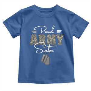 Personalized Army Family Baby Shirt Custom Name Tag Proud Army Sister Military Camo TS10 Royal Blue Print Your Wear