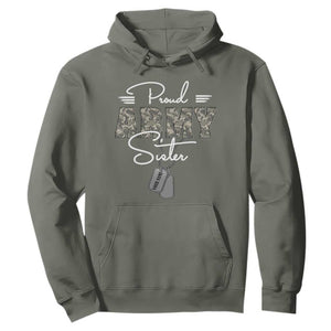 Personalized Army Family Hoodie Custom Name Tag Proud Army Sister Military Camo TS10 Military Green Print Your Wear