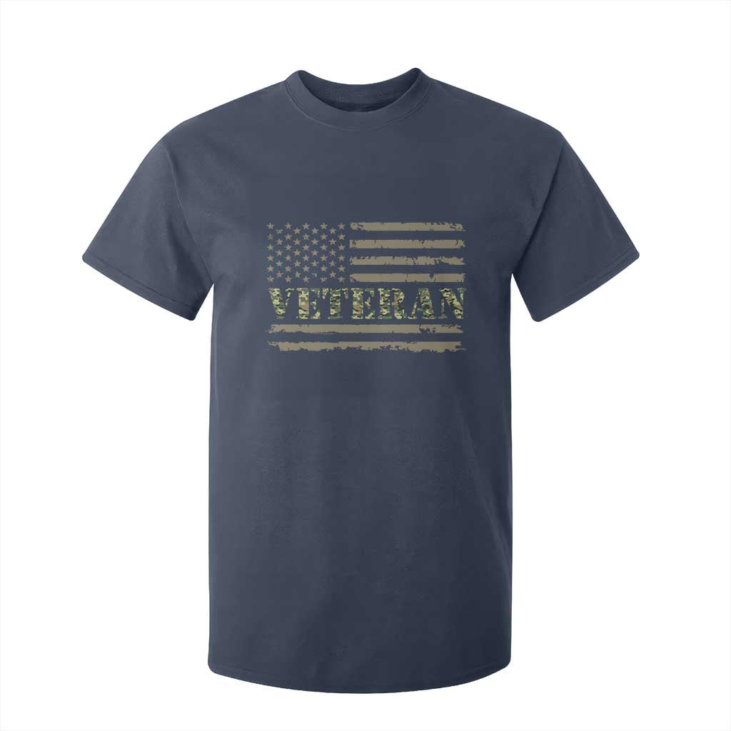 Veteran T Shirt For Kid Retro Patriotic Army Camouflage US Flag TS10 Navy Print Your Wear