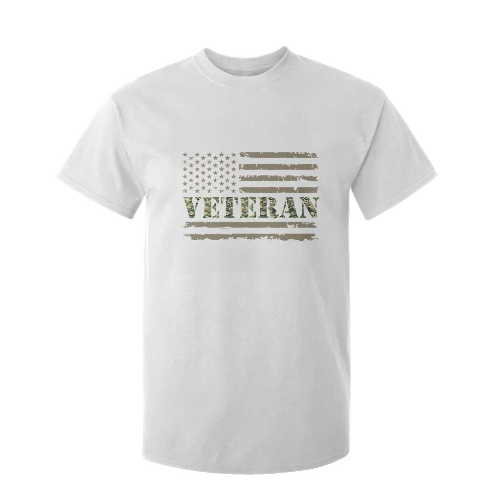 Veteran T Shirt For Kid Retro Patriotic Army Camouflage US Flag TS10 White Print Your Wear