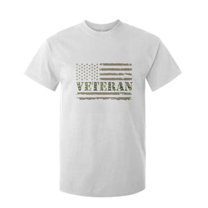 Veteran T Shirt For Kid Retro Patriotic Army Camouflage US Flag TS10 White Print Your Wear