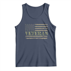 Veteran Tank Top Retro Patriotic Army Camouflage US Flag TS10 Navy Print Your Wear