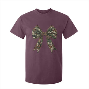 Camo Coquette Bow T Shirt For Kid Camouflage Old Hunting Women Girl TS10 Maroon Print Your Wear