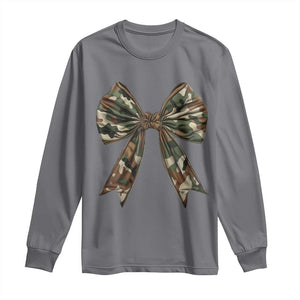 Camo Coquette Bow Long Sleeve Shirt Camouflage Old Hunting Women Girl TS10 Charcoal Print Your Wear