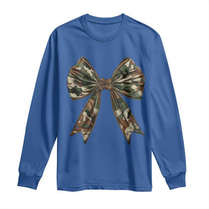 Camo Coquette Bow Long Sleeve Shirt Camouflage Old Hunting Women Girl TS10 Royal Blue Print Your Wear