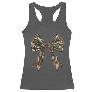 Camo Coquette Bow Racerback Tank Top Camouflage Old Hunting Women Girl TS10 Dark Heather Print Your Wear