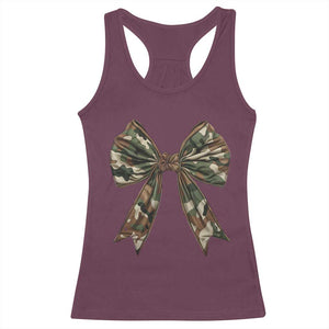 Camo Coquette Bow Racerback Tank Top Camouflage Old Hunting Women Girl TS10 Maroon Print Your Wear