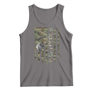 Personalized Proud Army Mom Tank Top Custom Name Dog Tag Camo American Flag Gift TS10 Deep Heather Print Your Wear