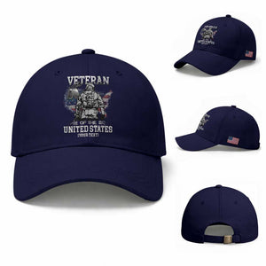 Personalized Veteran Flag Baseball Cap Custom Name U.S. Army TS10 Baseball Cap Universal Fit Dark Blue Print Your Wear