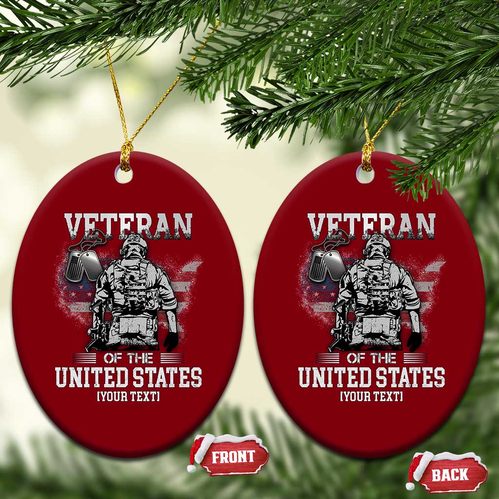 Personalized Veteran Flag Ceramic Ornament Custom Name U.S. Army TS10 Print Your Wear