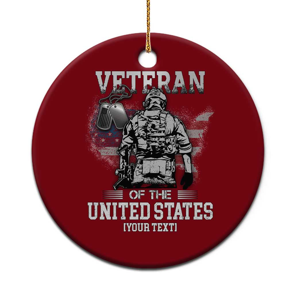 Personalized Veteran Flag Ceramic Ornament Custom Name U.S. Army TS10 1pc Red Print Your Wear