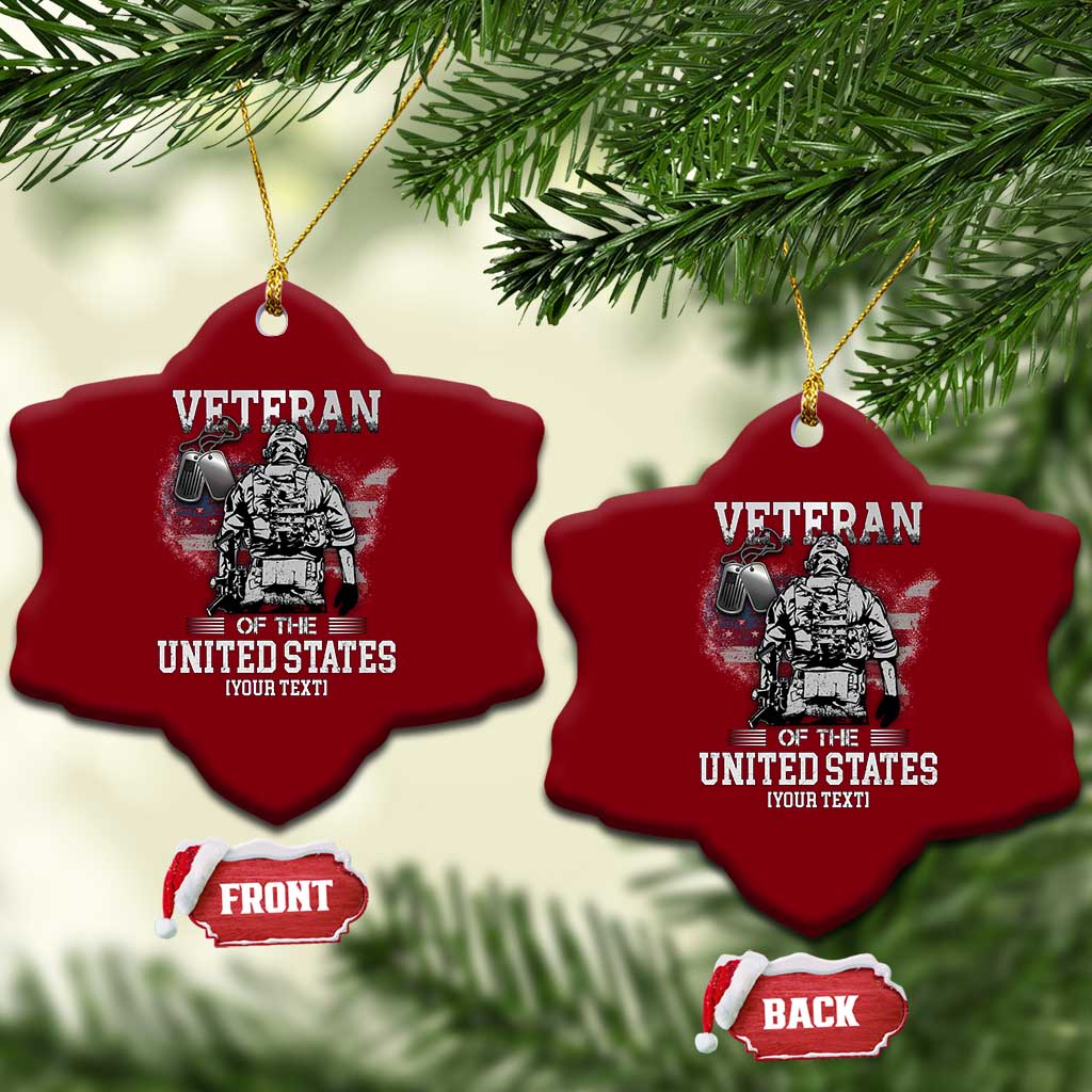 Personalized Veteran Flag Ceramic Ornament Custom Name U.S. Army TS10 Print Your Wear