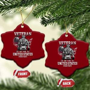 Personalized Veteran Flag Ceramic Ornament Custom Name U.S. Army TS10 Print Your Wear