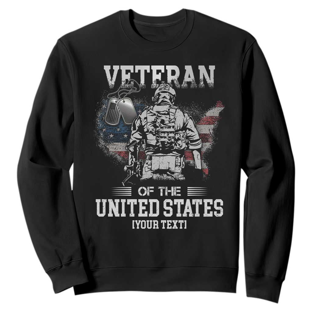 Personalized Veteran Flag Sweatshirt Custom Name U.S. Army TS10 Black Print Your Wear