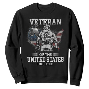 Personalized Veteran Flag Sweatshirt Custom Name U.S. Army TS10 Black Print Your Wear