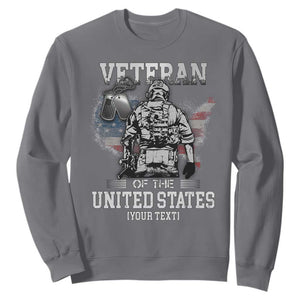 Personalized Veteran Flag Sweatshirt Custom Name U.S. Army TS10 Charcoal Print Your Wear