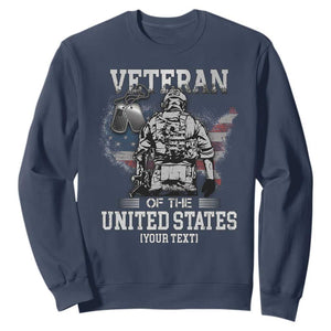 Personalized Veteran Flag Sweatshirt Custom Name U.S. Army TS10 Navy Print Your Wear