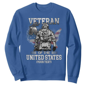Personalized Veteran Flag Sweatshirt Custom Name U.S. Army TS10 Royal Blue Print Your Wear