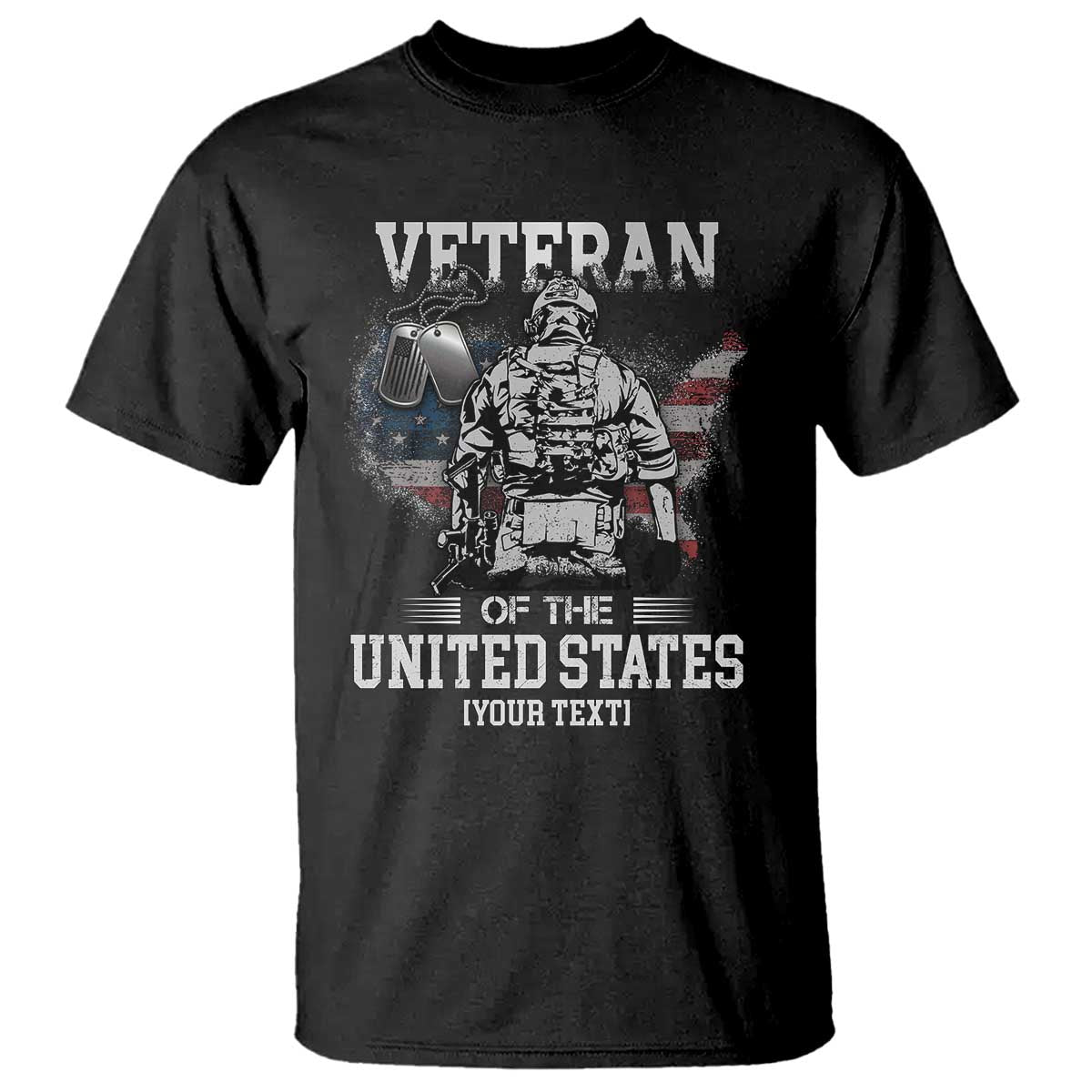 Personalized Veteran Flag T Shirt Custom Name U.S. Army TS10 Black Print Your Wear