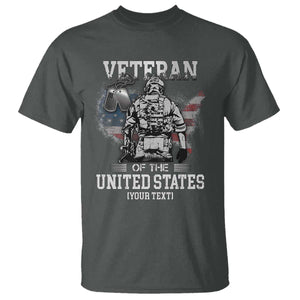 Personalized Veteran Flag T Shirt Custom Name U.S. Army TS10 Dark Heather Print Your Wear