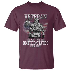 Personalized Veteran Flag T Shirt Custom Name U.S. Army TS10 Maroon Print Your Wear