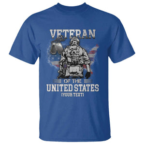Personalized Veteran Flag T Shirt Custom Name U.S. Army TS10 Royal Blue Print Your Wear