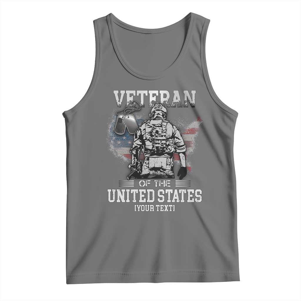 Personalized Veteran Flag Tank Top Custom Name U.S. Army TS10 Black Heather Print Your Wear