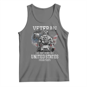 Personalized Veteran Flag Tank Top Custom Name U.S. Army TS10 Black Heather Print Your Wear
