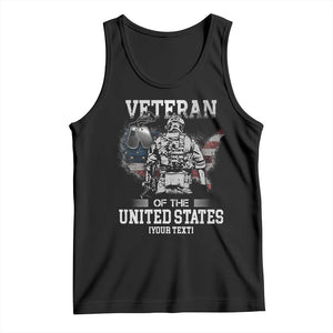 Personalized Veteran Flag Tank Top Custom Name U.S. Army TS10 Black Print Your Wear