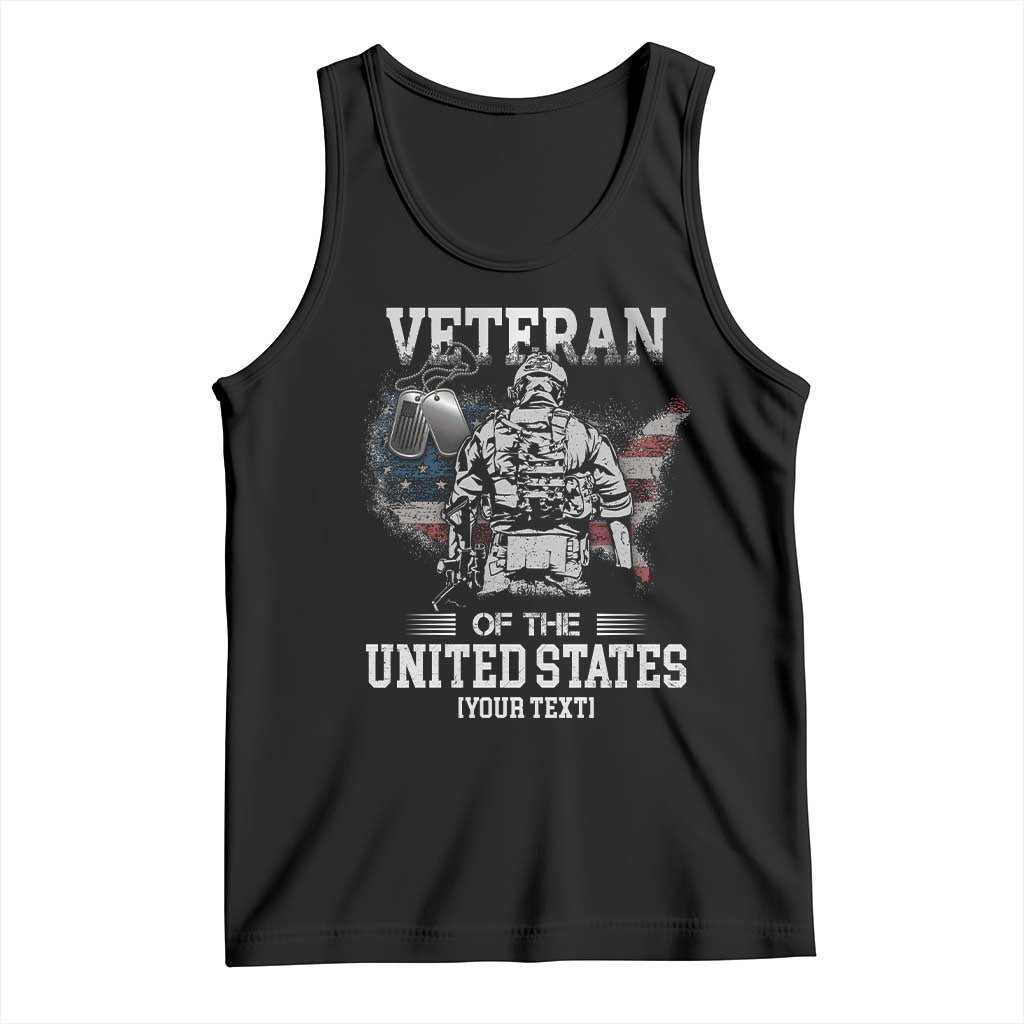 Personalized Veteran Flag Tank Top Custom Name U.S. Army TS10 Black Print Your Wear
