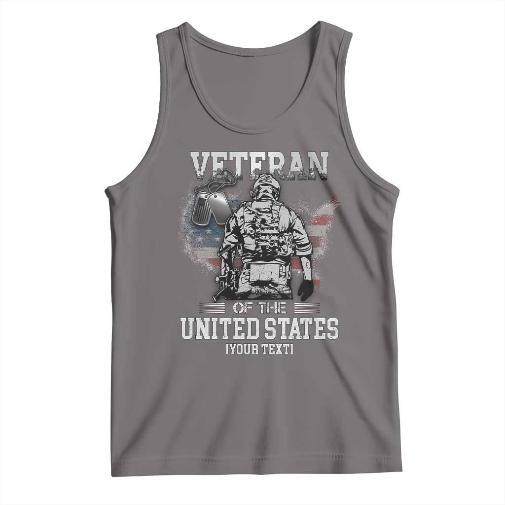 Personalized Veteran Flag Tank Top Custom Name U.S. Army TS10 Deep Heather Print Your Wear