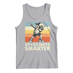 100 Days Smarter Tank Top Funny 67 33 Six Seven Math Teacher Kids 100th Day TS10 Athletic Heather Print Your Wear