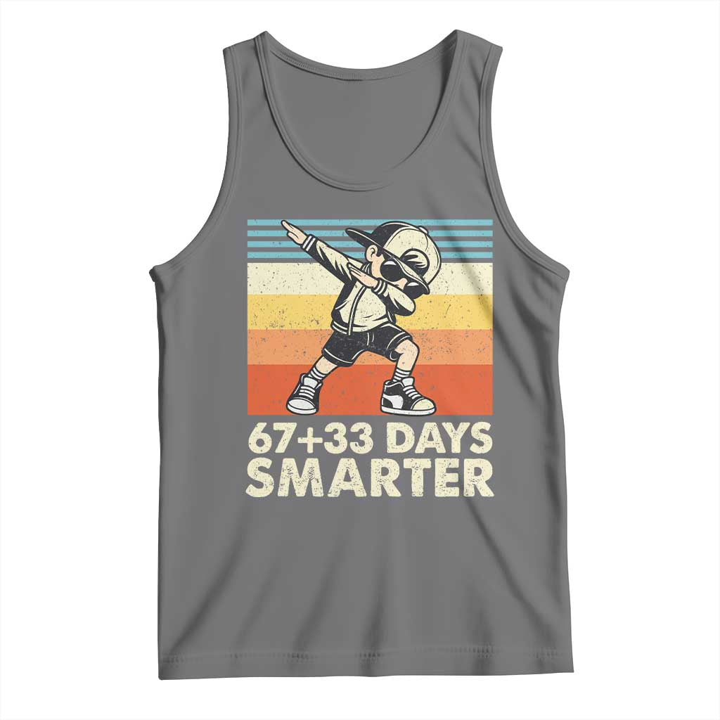 100 Days Smarter Tank Top Funny 67 33 Six Seven Math Teacher Kids 100th Day TS10 Black Heather Print Your Wear