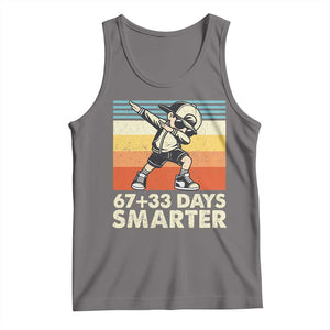 100 Days Smarter Tank Top Funny 67 33 Six Seven Math Teacher Kids 100th Day TS10 Deep Heather Print Your Wear
