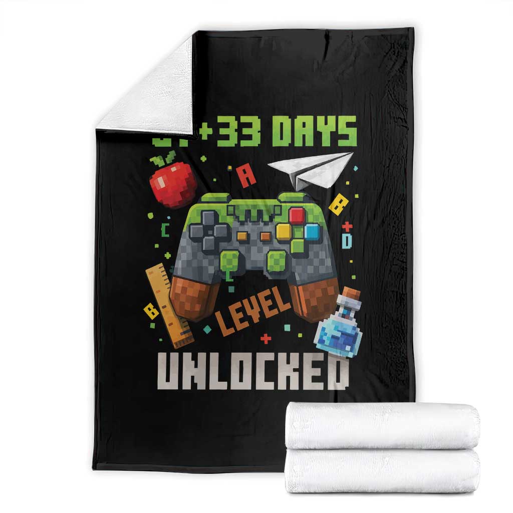 67 33 100 Days Level Unlocked Throw Blanket Gaming 100th Day of School Boys Kid TS10 Black Print Your Wear