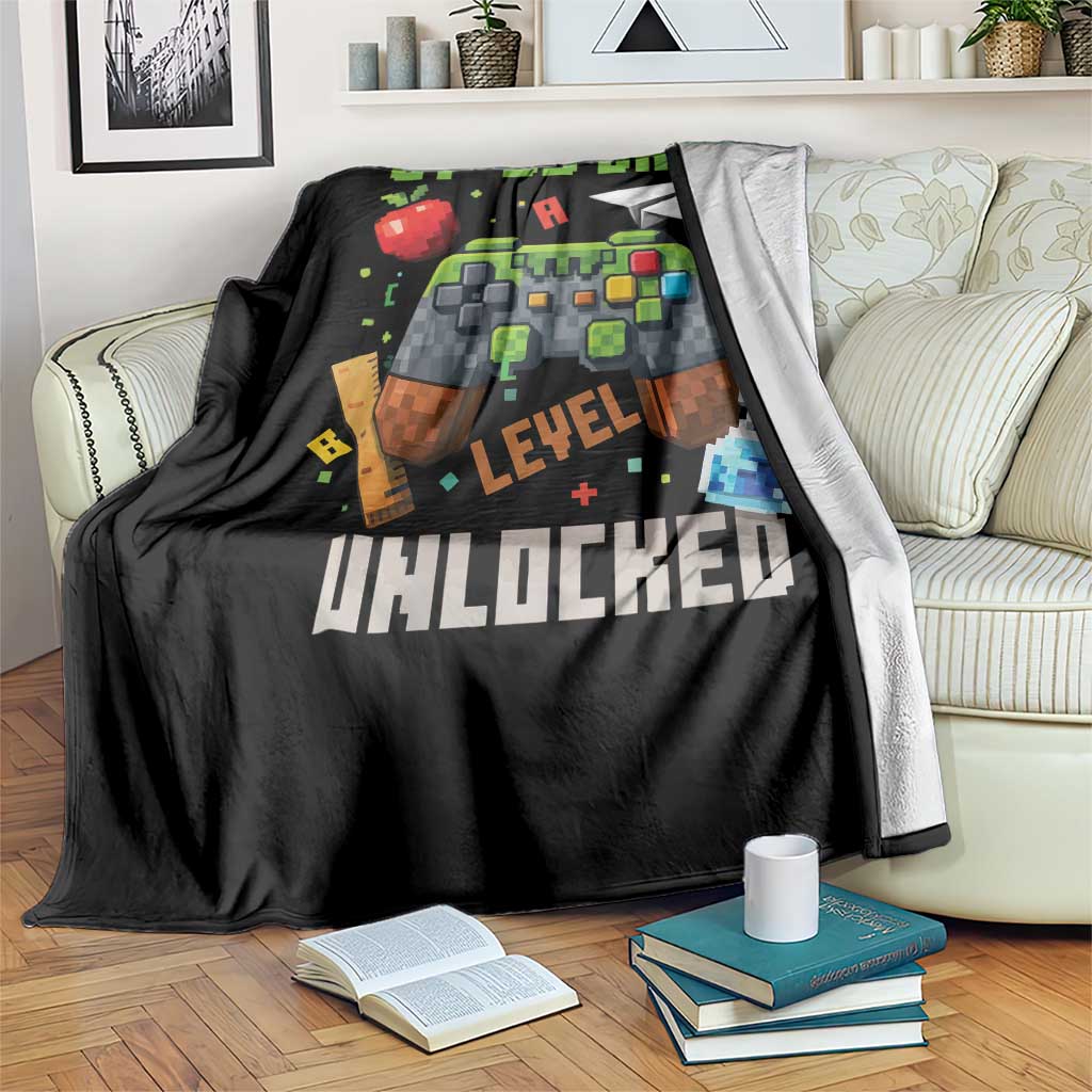 67 33 100 Days Level Unlocked Throw Blanket Gaming 100th Day of School Boys Kid TS10 Print Your Wear