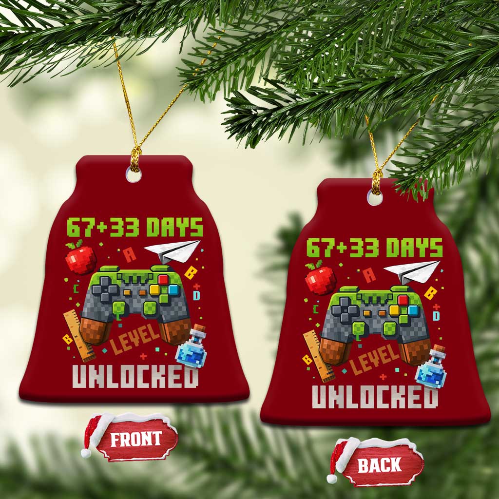 67 33 100 Days Level Unlocked Ceramic Ornament Gaming 100th Day of School Boys Kid TS10 Print Your Wear