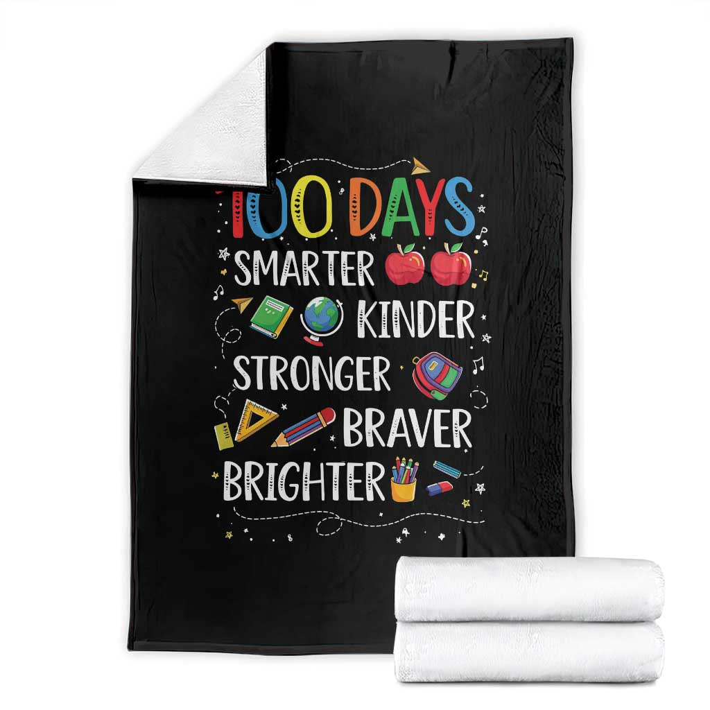 Happy 100 Days of School Throw Blanket 100th Day Kids Boys Girls Teachers Pupils TS10 Black Print Your Wear