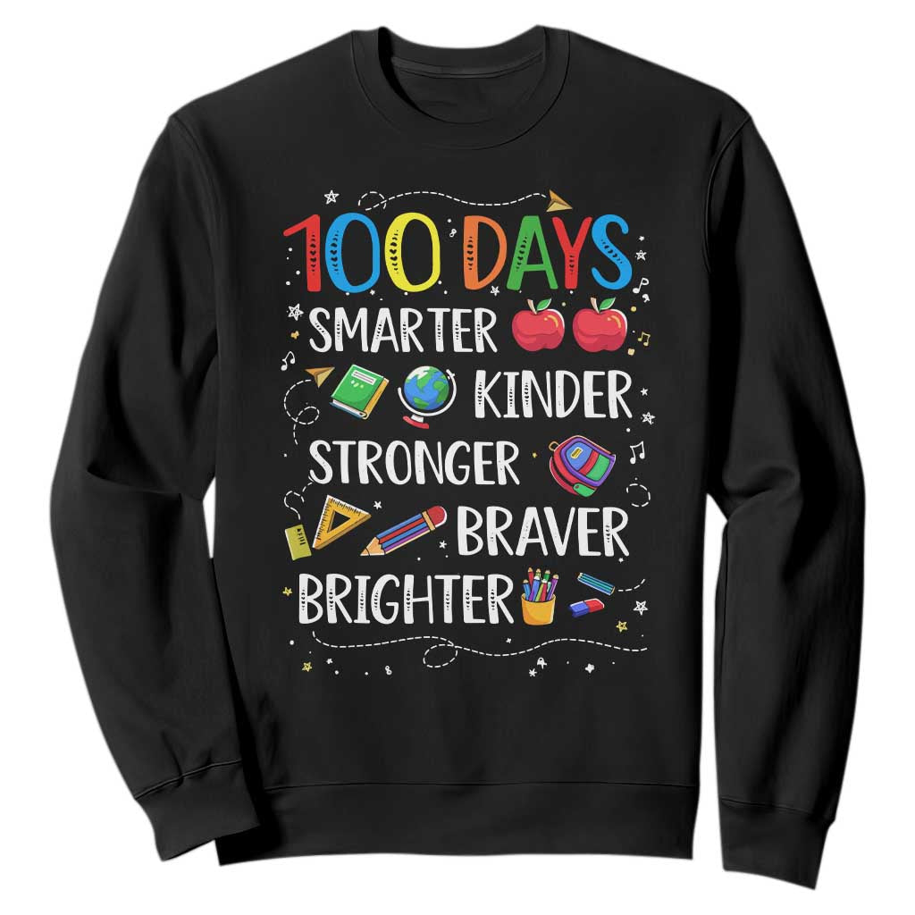 Happy 100 Days of School Sweatshirt 100th Day Kids Boys Girls Teachers Pupils TS10 Black Print Your Wear
