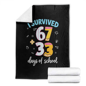 100 Days Of School 67 Funny Six Seven Meme Throw Blanket TS10 Black Print Your Wear