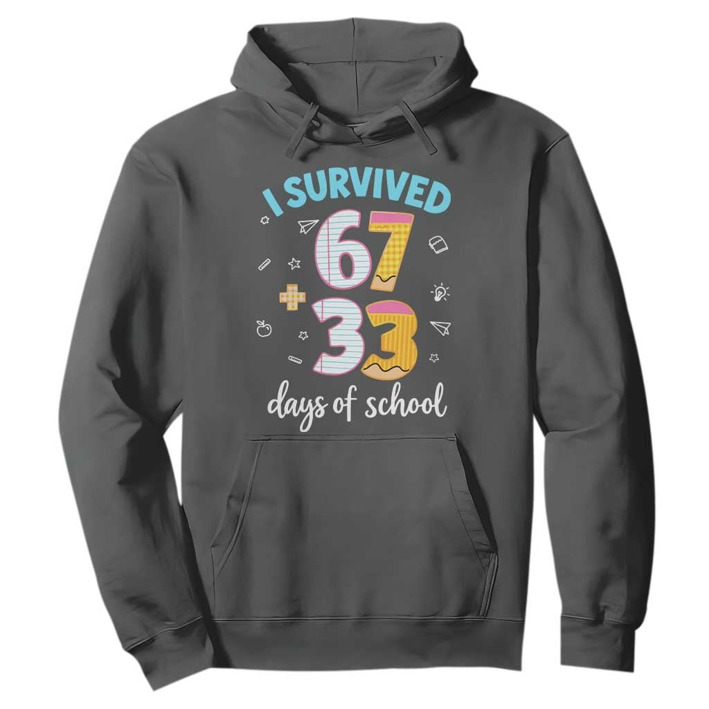 100 Days Of School 67 Funny Six Seven Meme Hoodie TS10 Dark Heather Print Your Wear