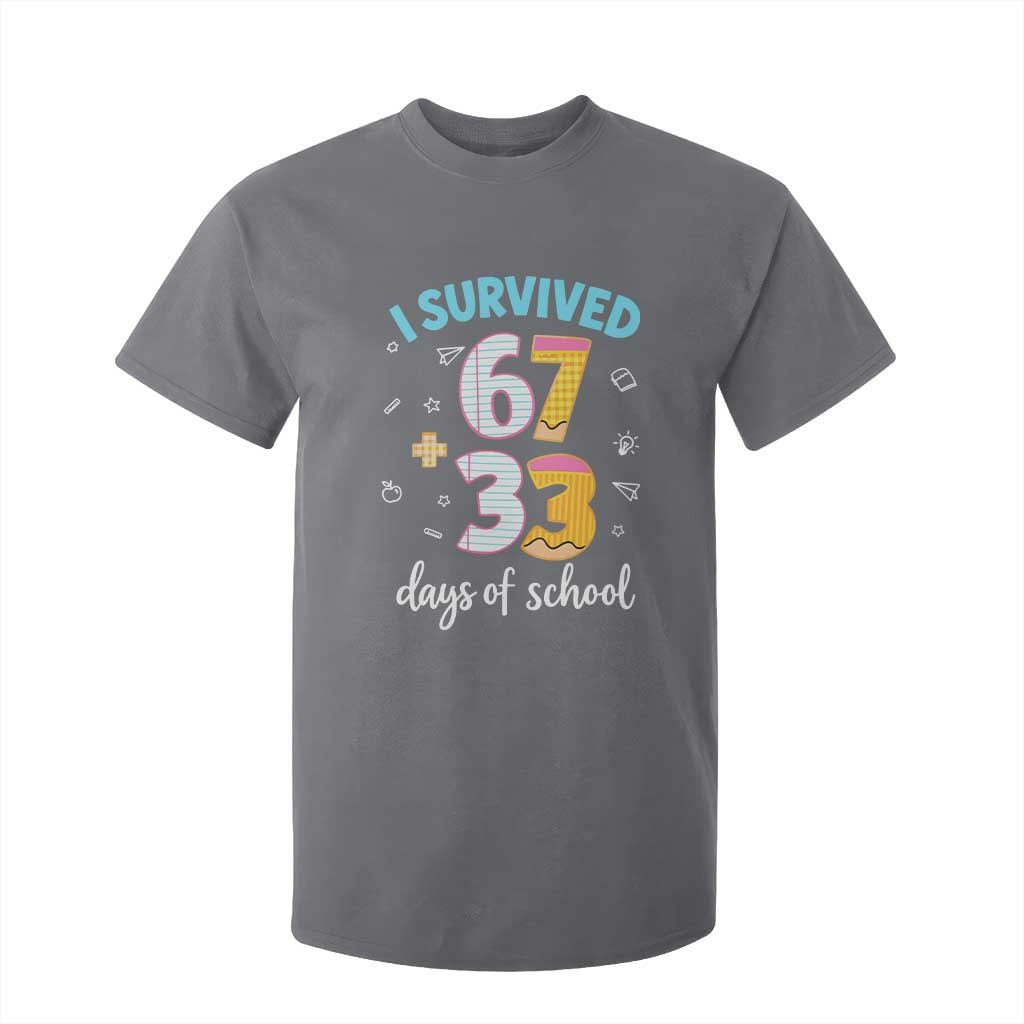 100 Days Of School 67 Funny Six Seven Meme T Shirt For Kid TS10 Charcoal Print Your Wear