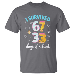 100 Days Of School 67 Funny Six Seven Meme T Shirt TS10 Charcoal Print Your Wear