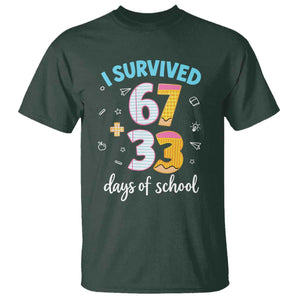 100 Days Of School 67 Funny Six Seven Meme T Shirt TS10 Dark Forest Green Print Your Wear