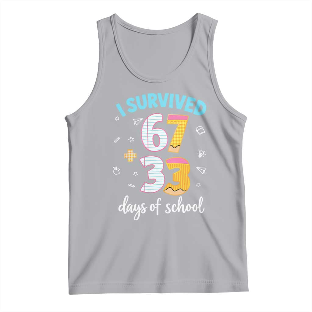 100 Days Of School 67 Funny Six Seven Meme Tank Top TS10 Athletic Heather Print Your Wear