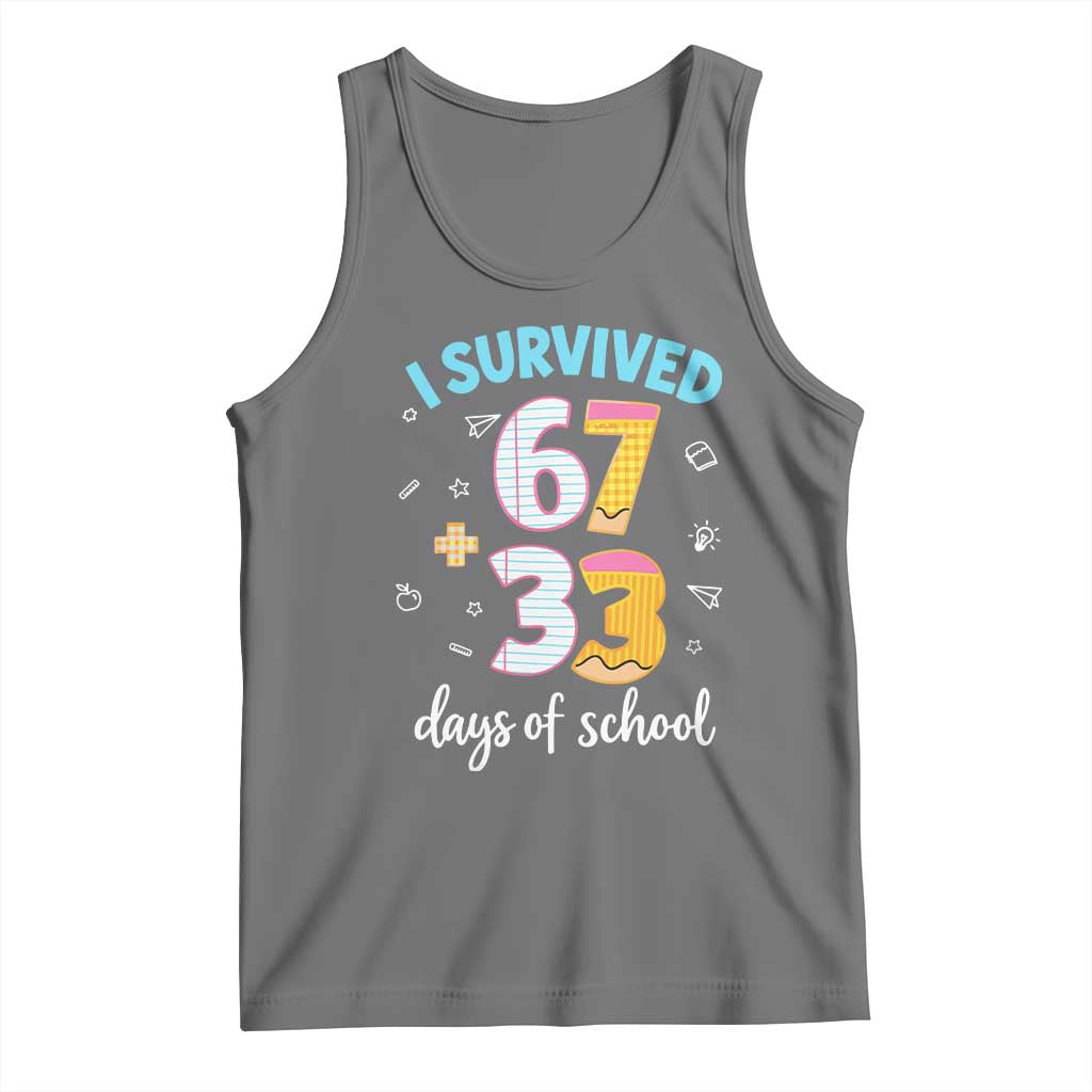100 Days Of School 67 Funny Six Seven Meme Tank Top TS10 Black Heather Print Your Wear