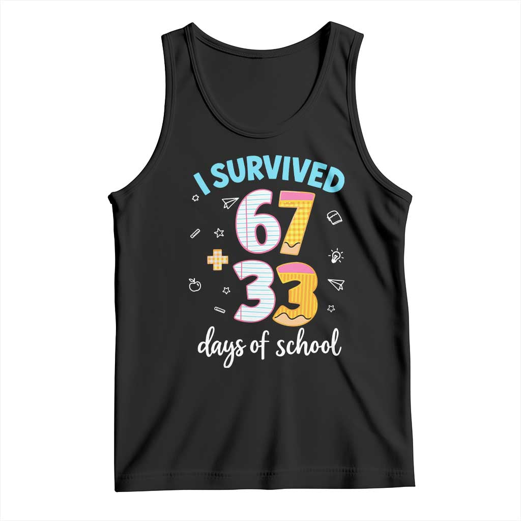 100 Days Of School 67 Funny Six Seven Meme Tank Top TS10 Black Print Your Wear