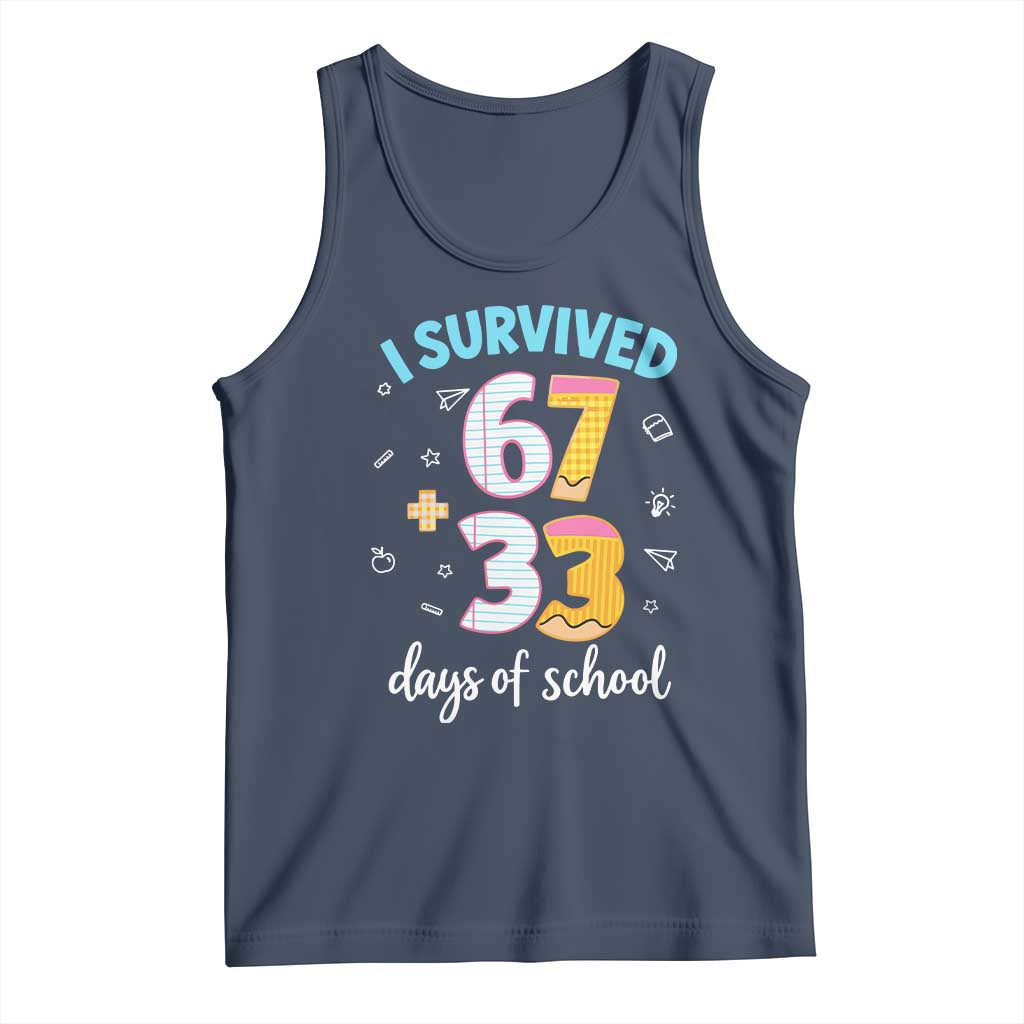 100 Days Of School 67 Funny Six Seven Meme Tank Top TS10 Navy Print Your Wear